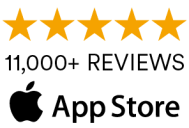5 stars and 11,000+ Reviews on the App Store