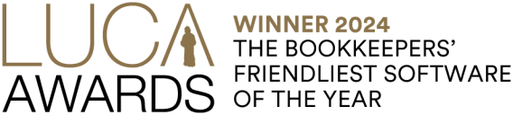 Luca awards. Winner 2024. The bookkeepers' friendliest software of the year.