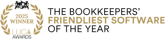 Luca awards. Winner 2025. The bookkeepers' friendliest software of the year.