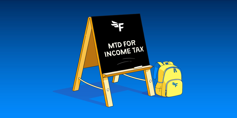 A blackboard with MTD for Income Tax written on it.