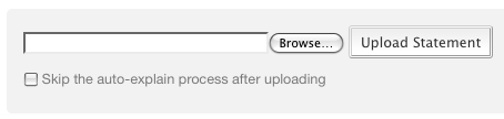 Don't explain uploaded transactions