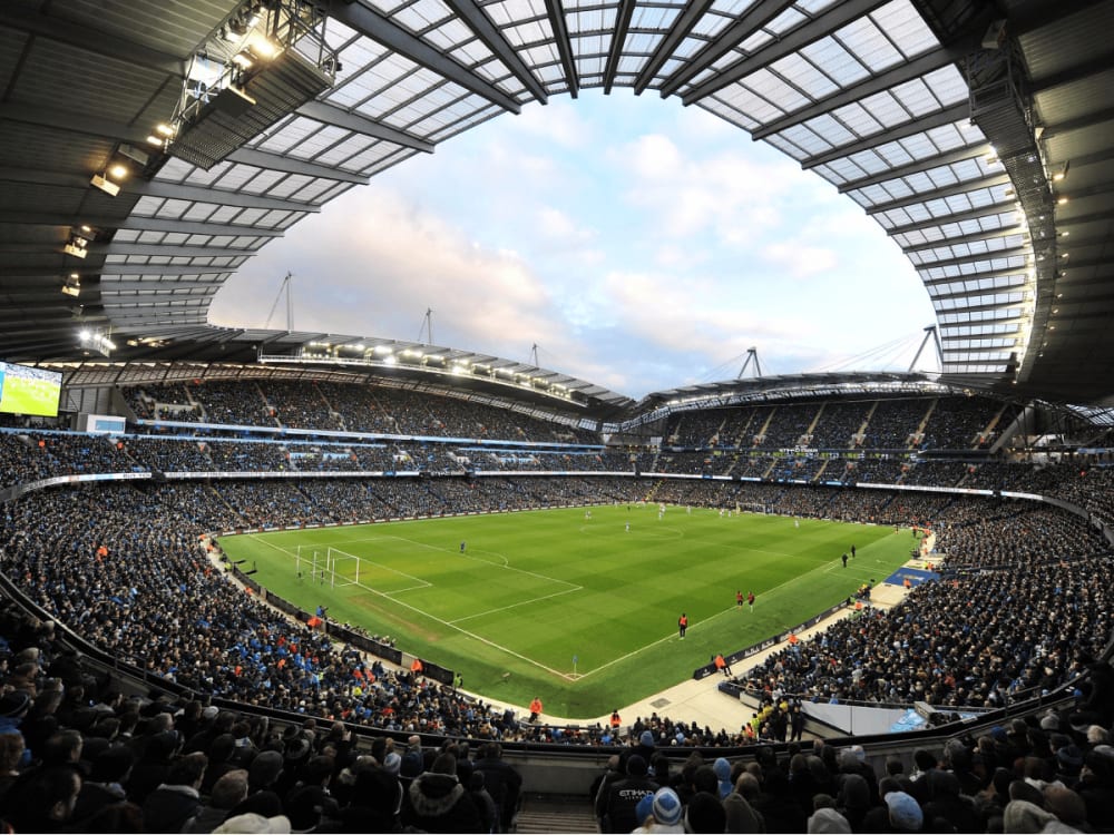 Exterior photograph of Etihad Stadium