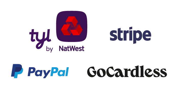 PayPal, GoCardless, Stripe and Tyl from NatWest