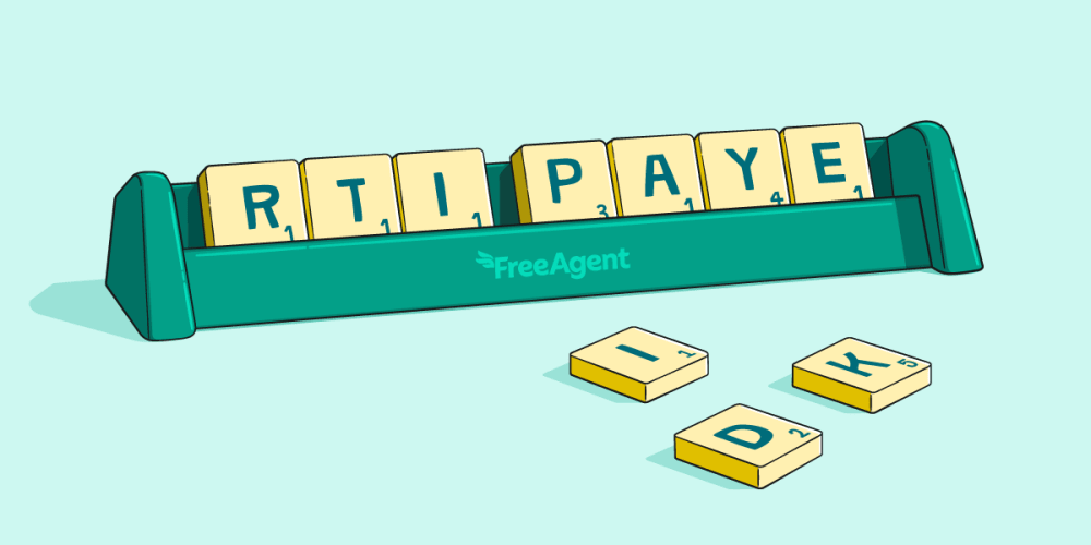 A set of Scrabble tiles spelling out RTI, PAYE and IDK (i.e. I don’t know!) 