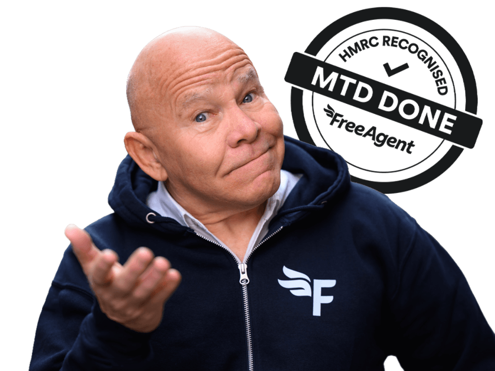 Two people jumping over an MTD Done stamp into a tablet screen