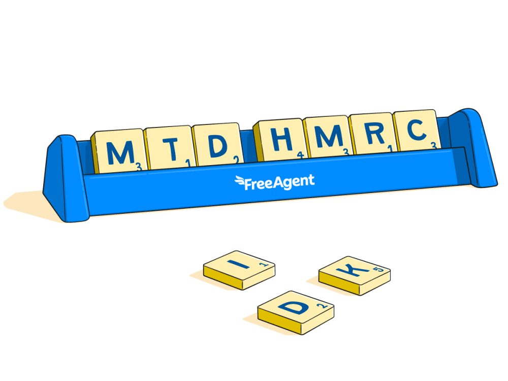 Illustration of scrabble pieces spelling out MTD HMRC