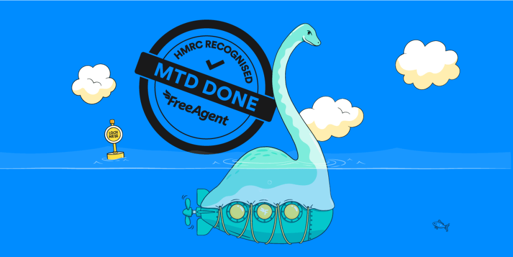 An illustration of the “Loch Ness Monster”... But below the water, it is revealed to be a submarine in disguise.
