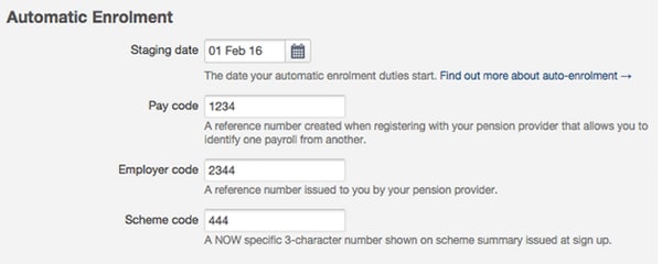 enter auto-enrolment details