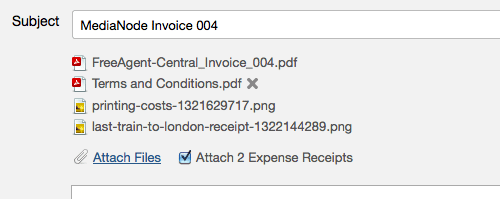 Expense receipts on emails