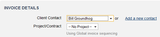 Invoicing without a project