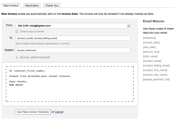 Default Invoice Email