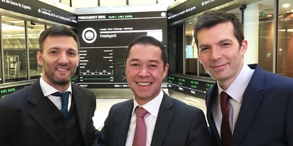 freeagent's founders at the london stock exchange