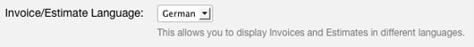 Selecting Invoice language