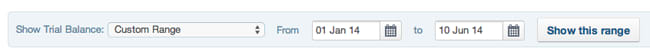 trial balance custom date range