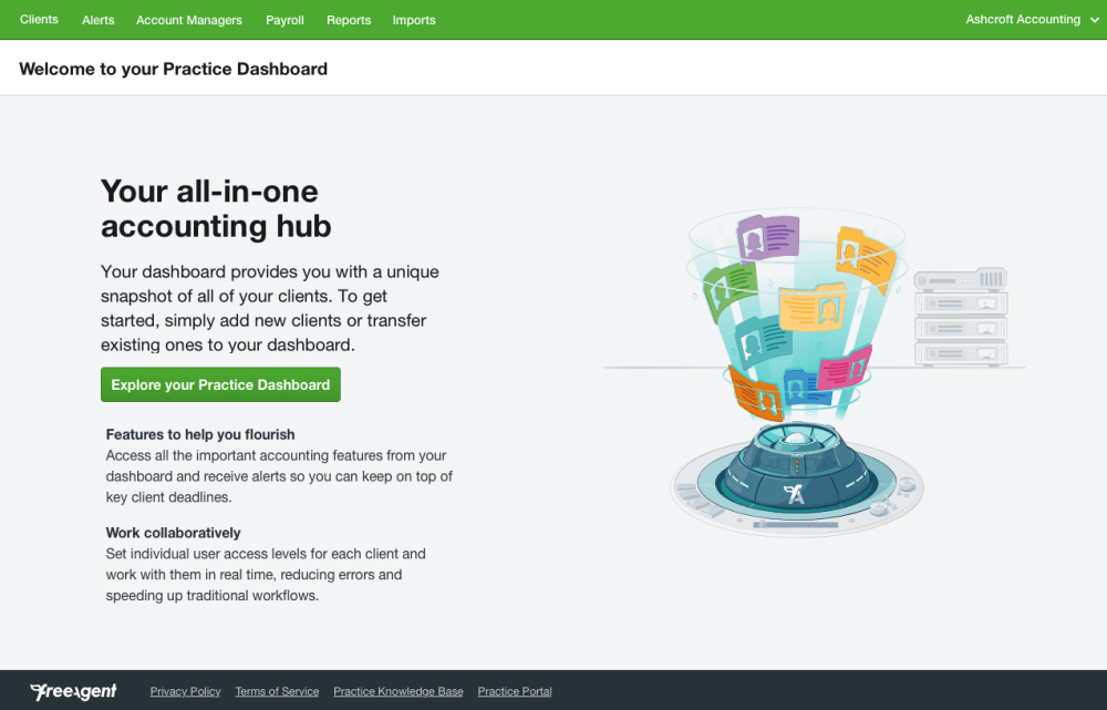 Welcome message practice dashboard