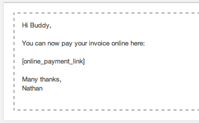 Email with online payment link