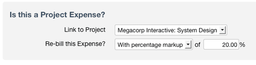 Rebill expenses to projects