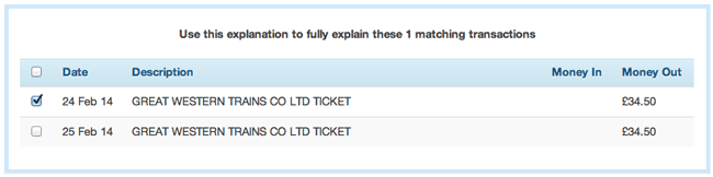 explain similar transactions individually