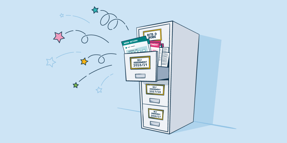 A filing cabinet full of Self Assessment files