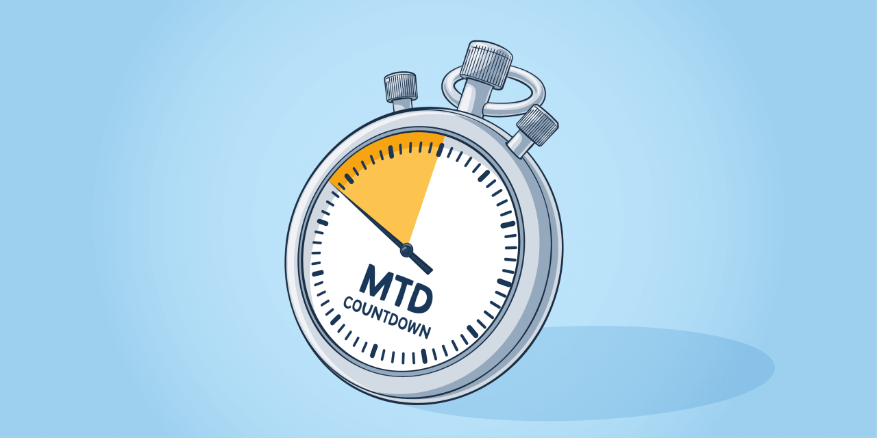 Illustration of a stop watch with "MTD Countdown" printed on the dial. 