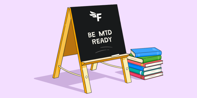 A chalkboard with ‘Be MTD ready’ written on it.